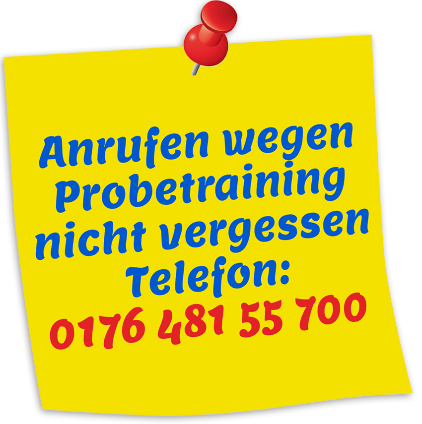 jetzt anrufen für Probetraining